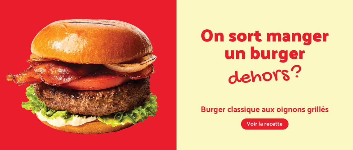 Burger classique aux oignons grillés