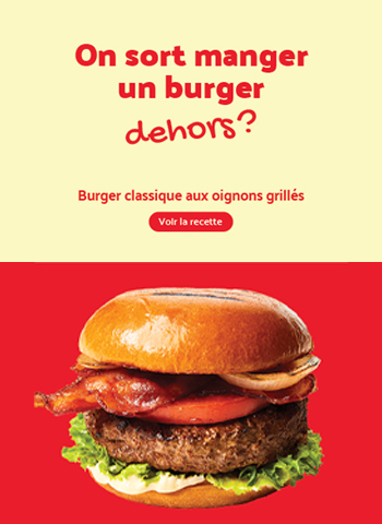 Burger classique aux oignons grillés