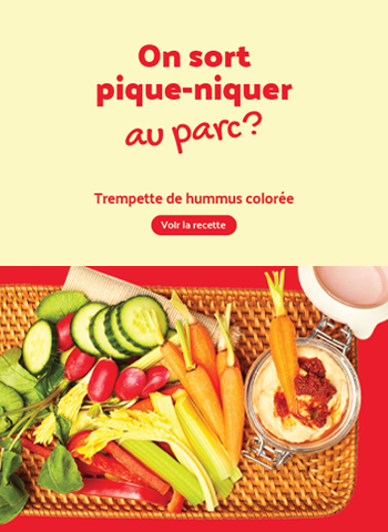 Trempette de hummus colorée