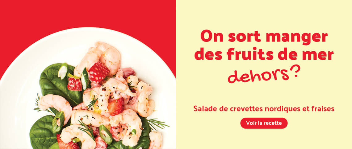 Salade de crevettes nordiques et fraises