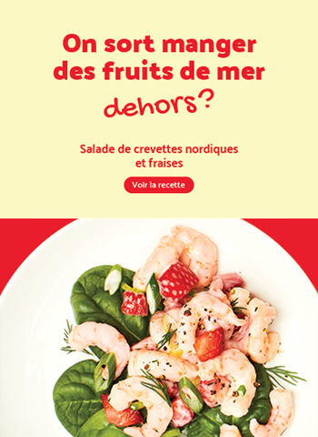 Salade de crevettes nordiques et fraises