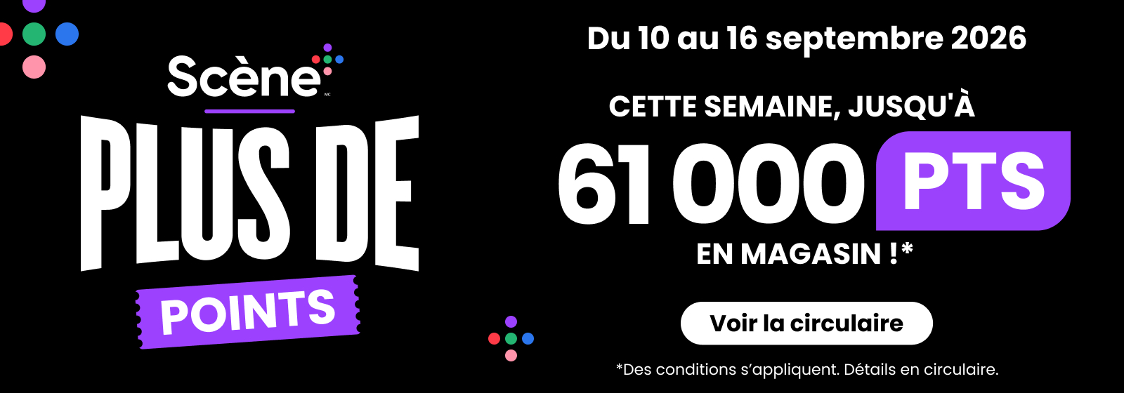 Scene plus de points.