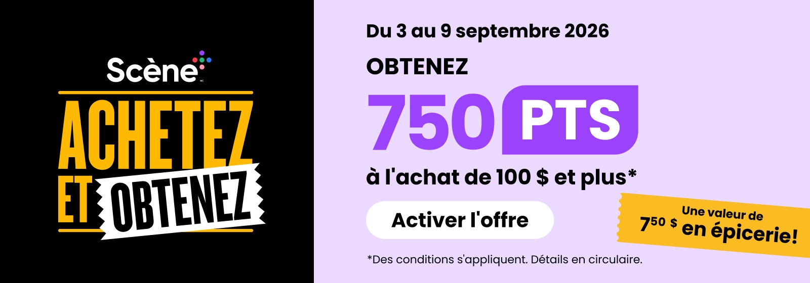 Scene achetez et obtenez.