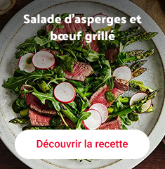 Salade dasperges et boeuf grille