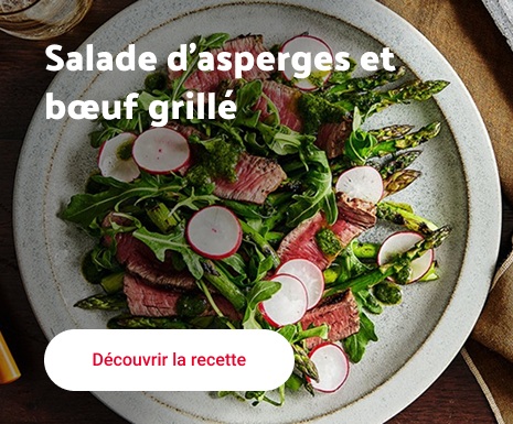 Salade dasperges et boeuf grille