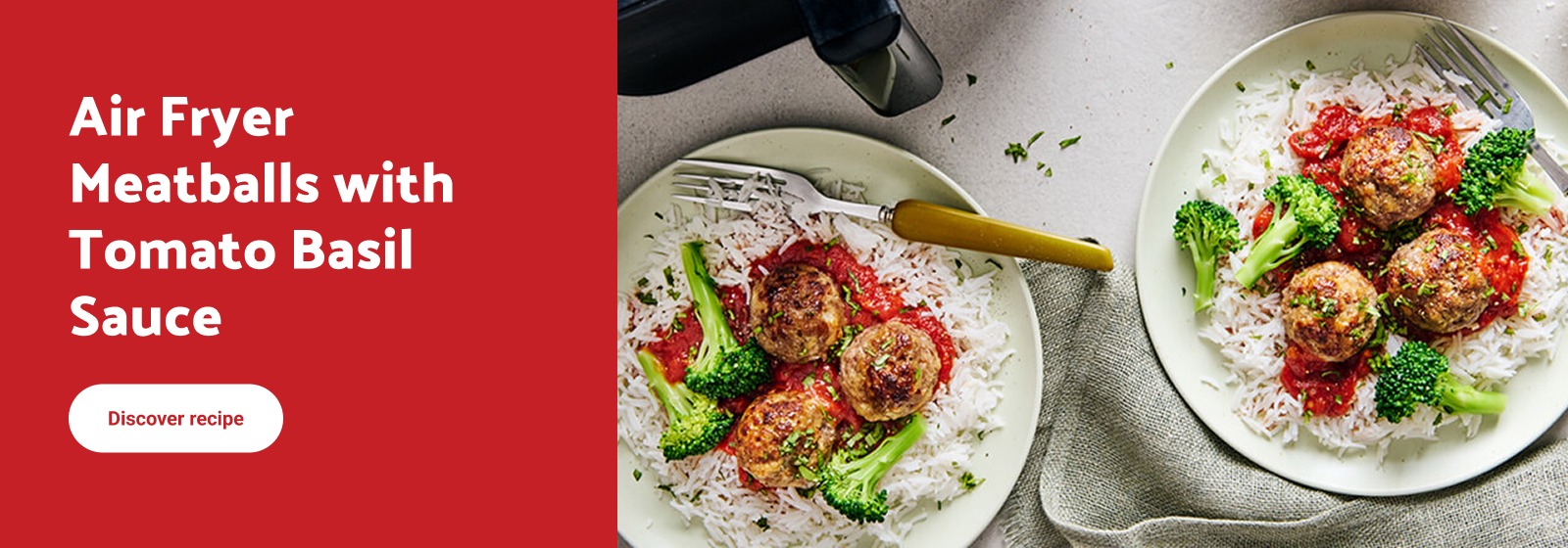 Air fryer meatballs with tomato basil sauce