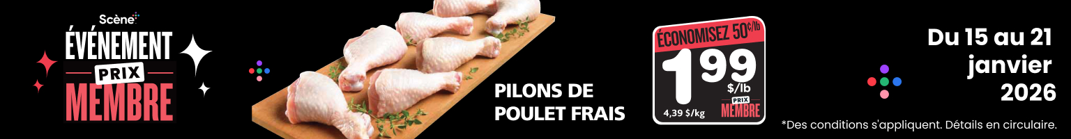Pilons de poulet frais