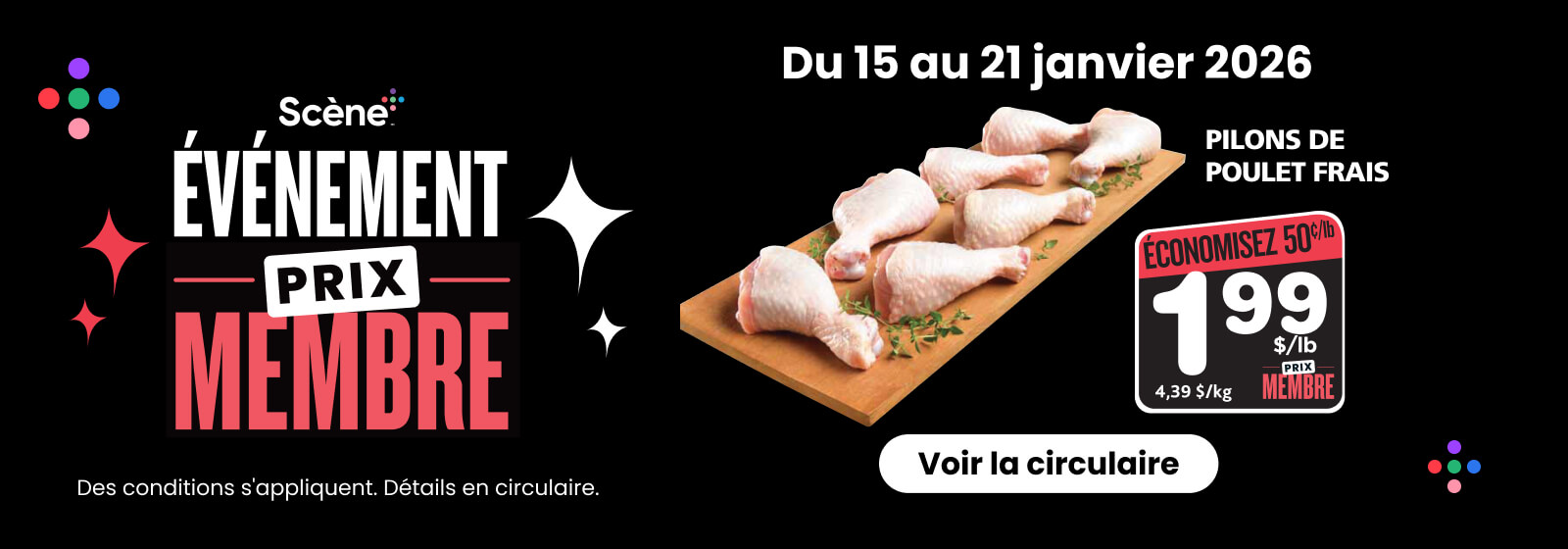 Pilons de poulet frais