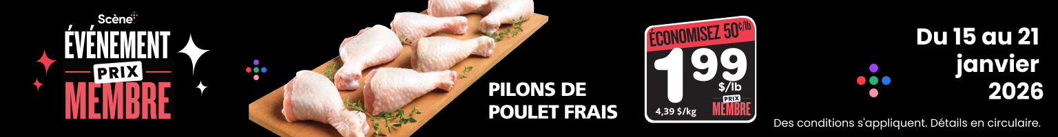 Pilons de poulet frais