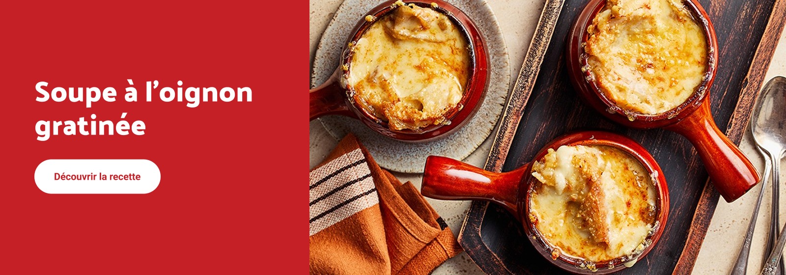 Soupe à l’oignon gratinée. Découvrir la recette.