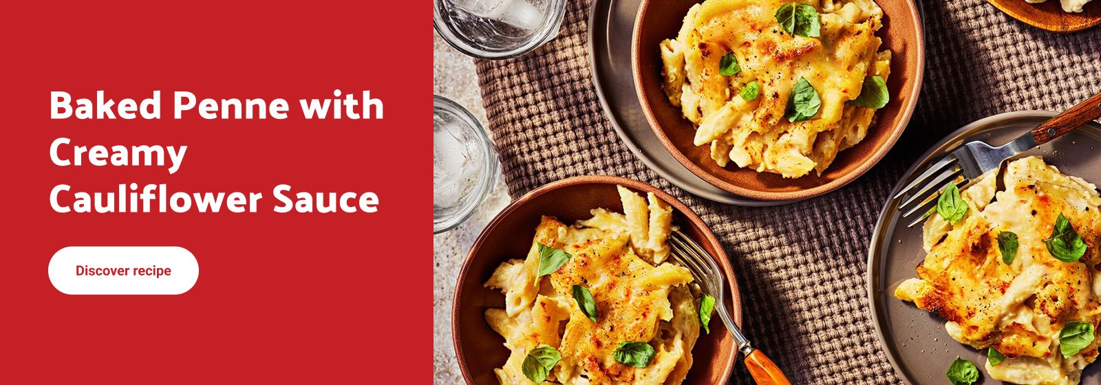 Baked Penne with Creamy Cauliflower Sauce