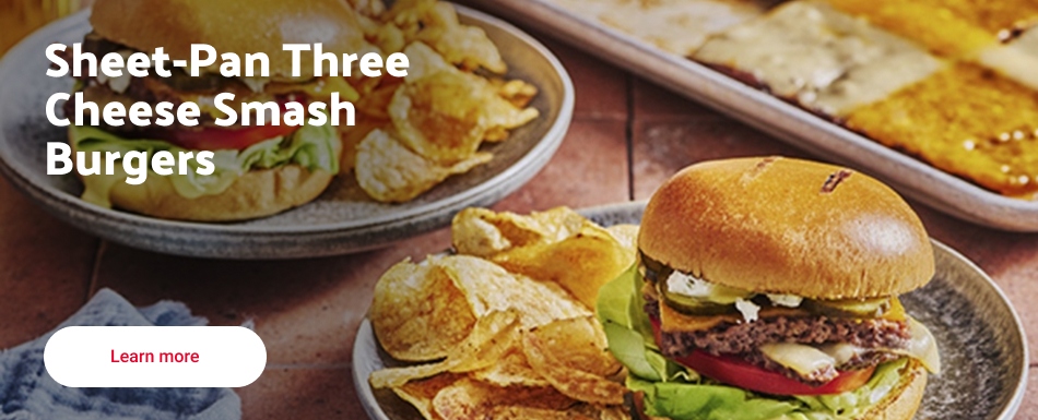 Sheet-Pan Three Cheese Smash Burgers