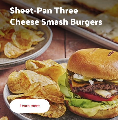 Sheet-Pan Three Cheese Smash Burgers