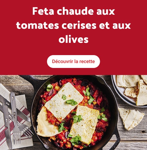 Feta chaude aux tomates cerises et aux olives
