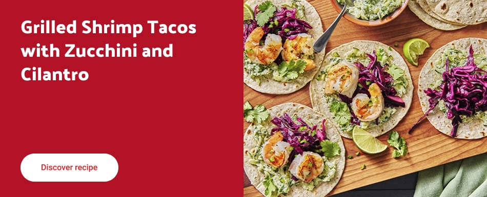 Grilled Shrimp Tacos with Zucchini and Cilantro