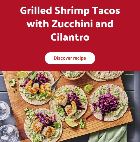 Grilled Shrimp Tacos with Zucchini and Cilantro